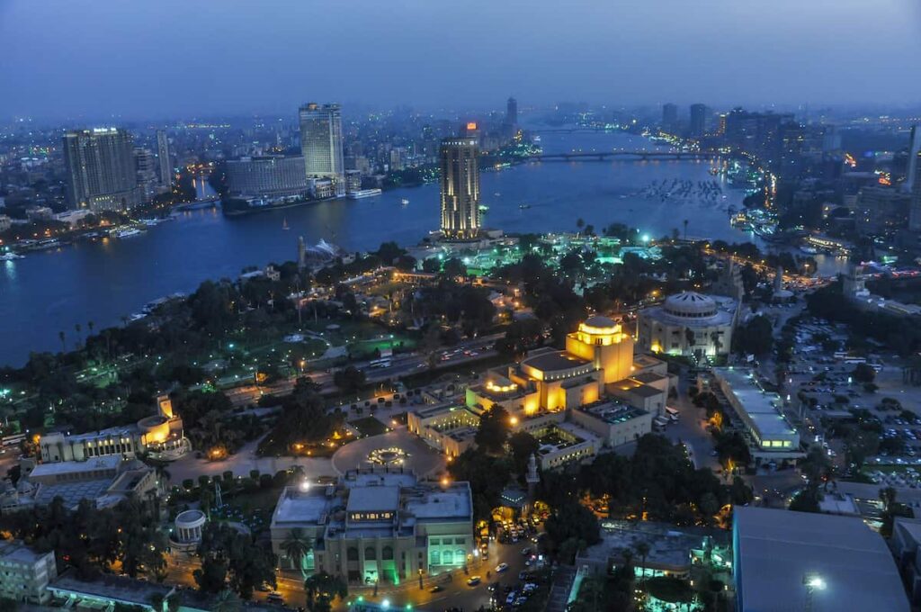 Cairo Opera House, Al Hurriyah Park and the Nile river