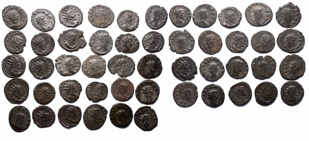 Lot of bronze Roman Empire coins. Ancient Coins. Numismatics Collection
