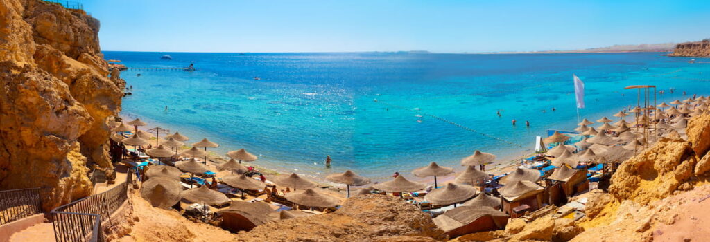 Reefs on Red sea El Fanar beach in Egypt