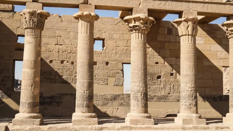 Huge Columns in Philae Temple