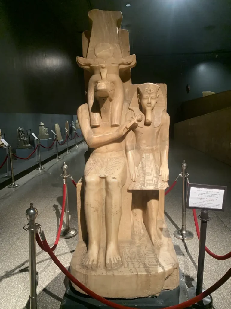 Double statue of Sobek and Amenhotep III Luxor Museum