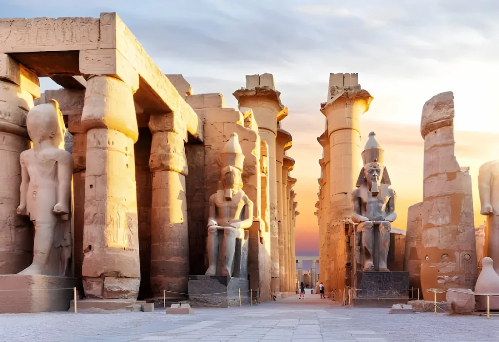 Luxor Temple, famous landmark of Egypt, first pylon view