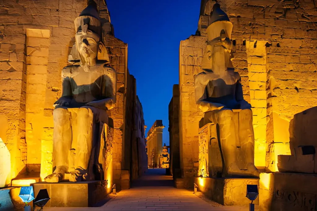 Luxor Temple is a large Ancient Egyptian temple complex located on the east bank of the Nile River