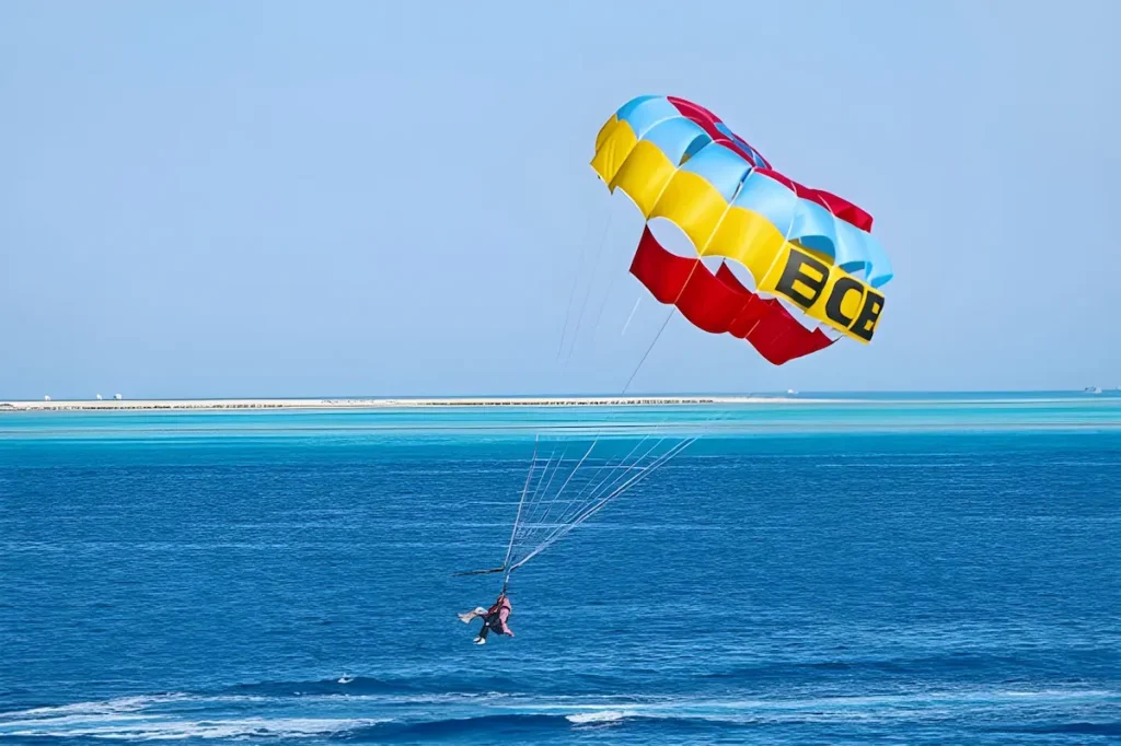 parasailing over Red Sea.
