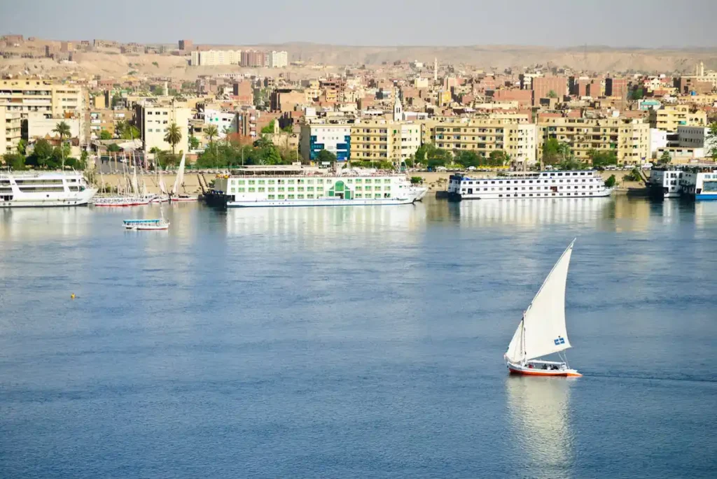 Felucca and cruises, transportation along Nile River, Aswan