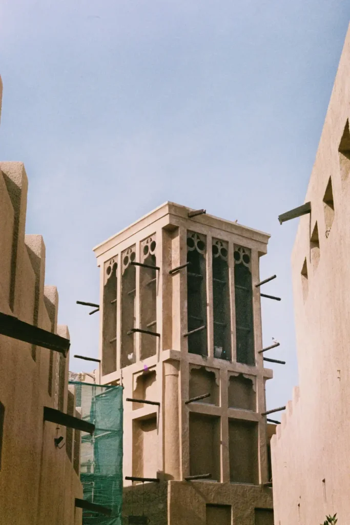 Traditional Wind Tower in Historic Dubai District in Dubai Museum Al Fahidi Fort