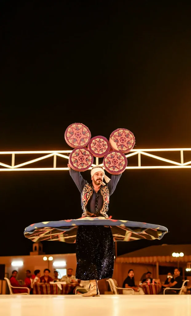 United Arab Emirates Traditional Tanoura Dance Performance at Night