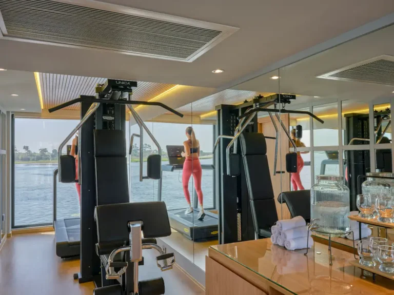 Onboard gym and fitness equipment aboard Mazaj Sia Dahabiya
